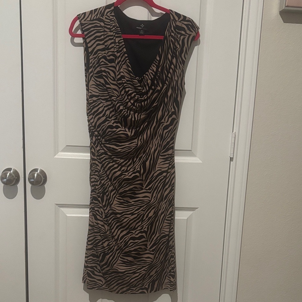 Ronni Nicole Black and Tan Zebra Dress